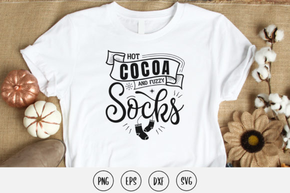 Hot Cocoa and Fuzzy Socks Svg Design for Crafts and Graphics
