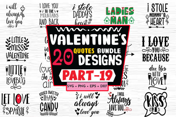 Love Valentine Quote Bundle 20 Designs Review