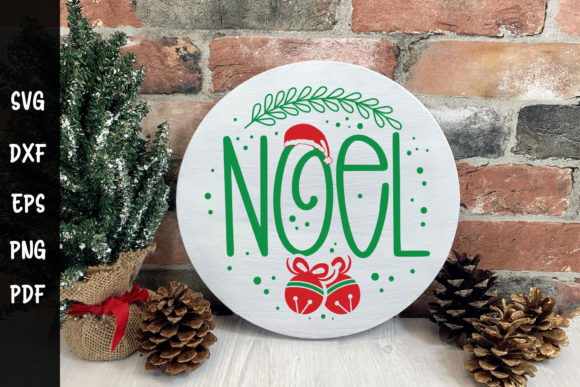 Noel SVG Christmas Round Sign