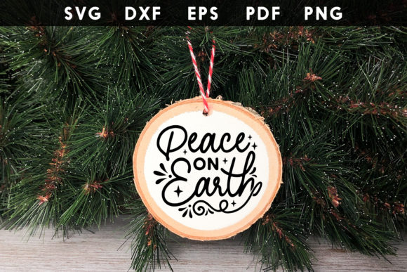Peace on Earth Christmas Ornament SVG for Crafts and Graphics