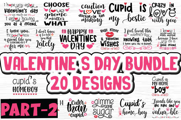 Valentine’s Bundle 20 Designs for Crafts and Graphics